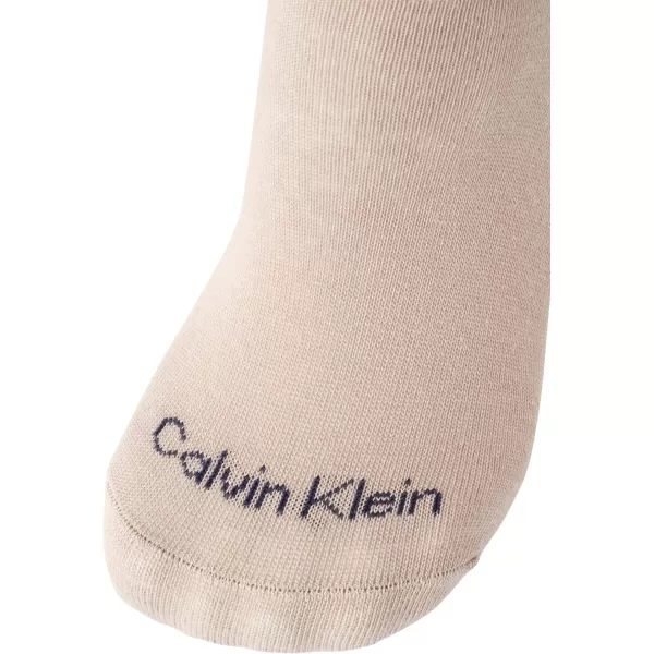Calvin Klein Mens Socks  No Show Sneaker Liner Socks 3 PackTan Multi
