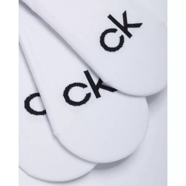 Calvin Klein Mens Socks  No Show Sneaker Liner Socks 3 PackWhite  Low
