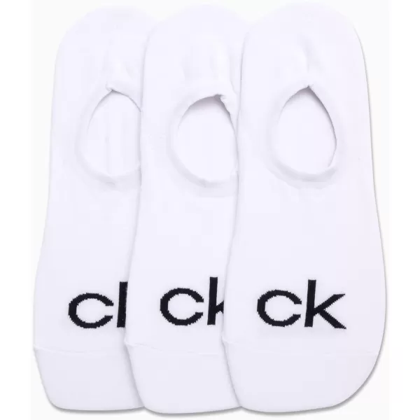 Calvin Klein Mens Socks  No Show Sneaker Liner Socks 3 PackWhite  Low