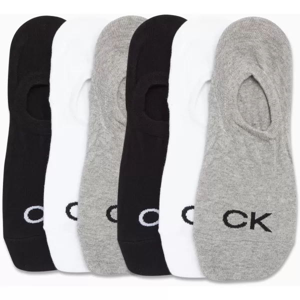 Calvin Klein Mens Socks  No Show Sneaker Liner Socks 6 PackAsst 96