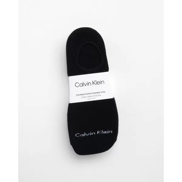 Calvin Klein Mens Socks  No Show Sneaker Liner Socks 6 PackBlack