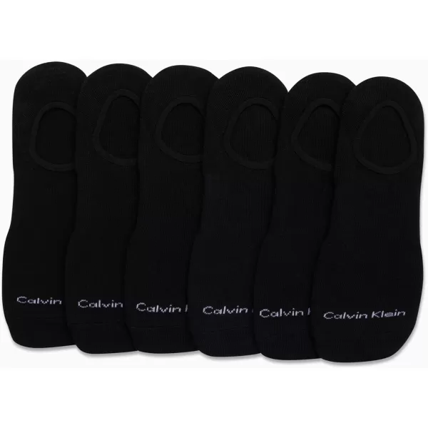 Calvin Klein Mens Socks  No Show Sneaker Liner Socks 6 PackBlack