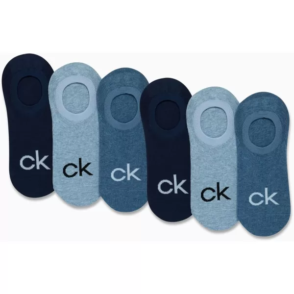 Calvin Klein Mens Socks  No Show Sneaker Liner Socks 6 PackBlue