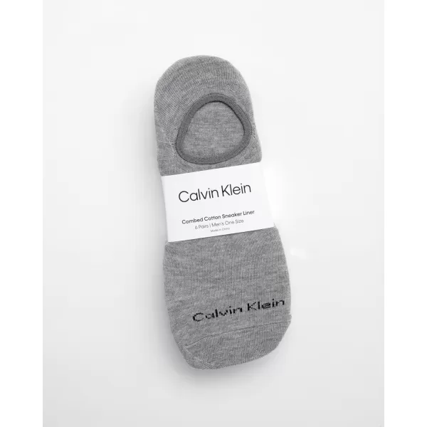 Calvin Klein Mens Socks  No Show Sneaker Liner Socks 6 PackMulticolored