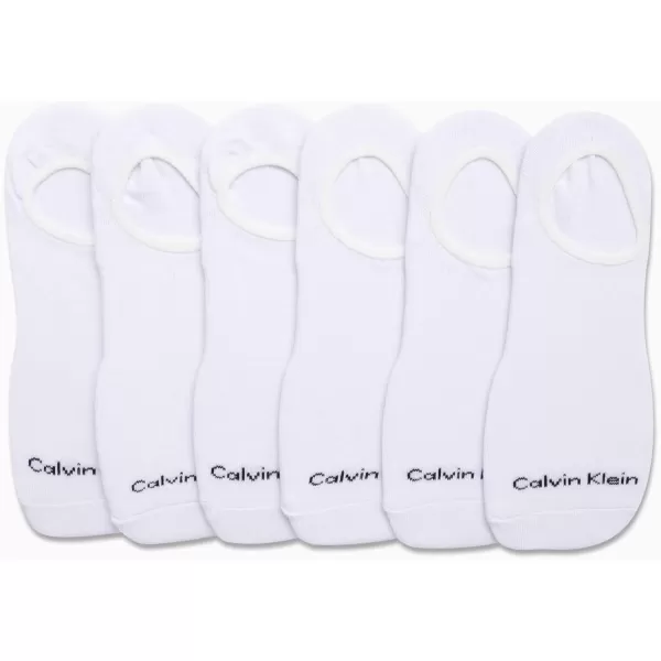 Calvin Klein Mens Socks  No Show Sneaker Liner Socks 6 PackWhite 2