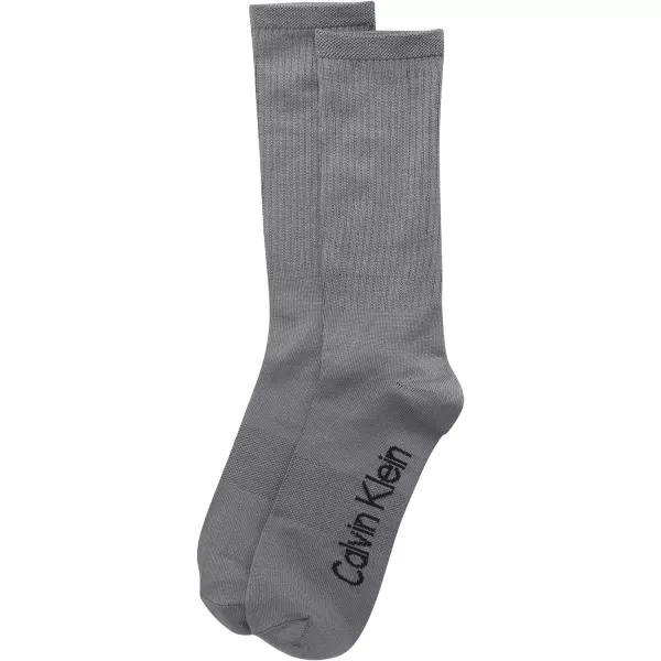 Calvin Klein Mens Socks  Sustainable SuperSoft Luxury Cushion Athletic Crew Socks 2 PackGrey