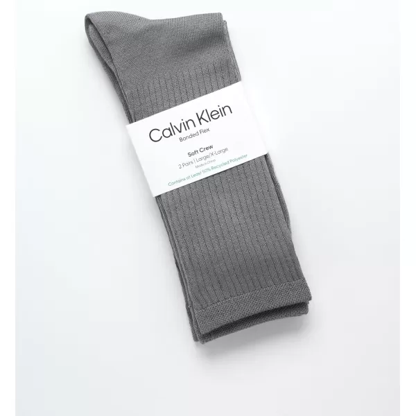 Calvin Klein Mens Socks  Sustainable SuperSoft Luxury Cushion Athletic Crew Socks 2 PackGrey