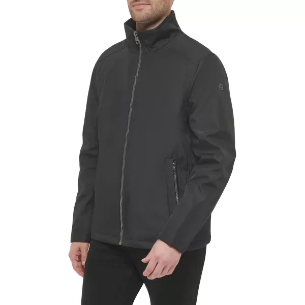 Calvin Klein Mens Stand Collar Poly JacketBlack