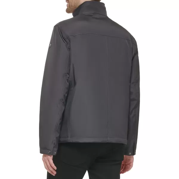 Calvin Klein Mens Stand Collar Poly JacketIron