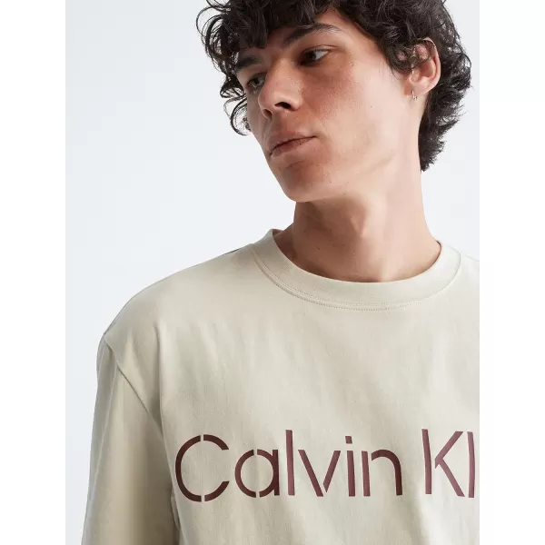 Calvin Klein Mens Stencil Logo Relaxed TeeAsparagus Green