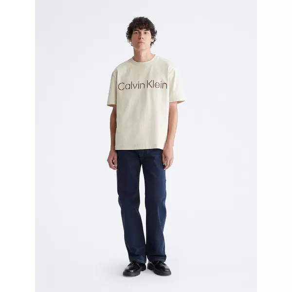 Calvin Klein Mens Stencil Logo Relaxed TeeAsparagus Green