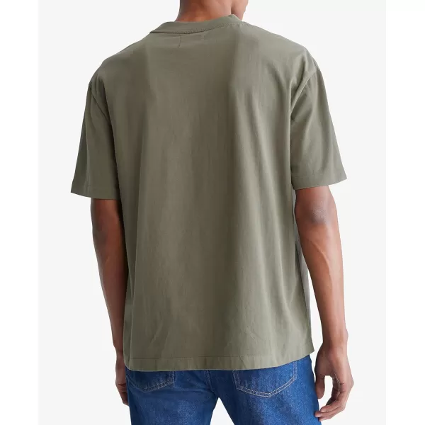 Calvin Klein Mens Stencil Logo Relaxed TeeDusty Olive