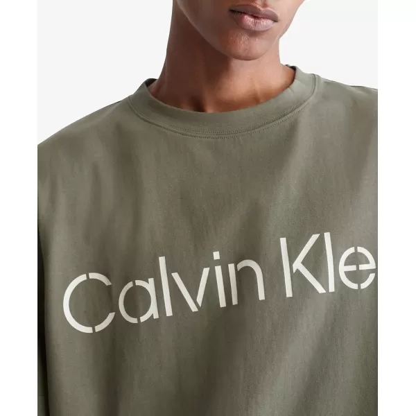 Calvin Klein Mens Stencil Logo Relaxed TeeDusty Olive