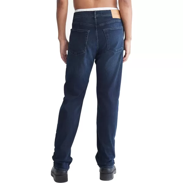 Calvin Klein Mens Straight Fit JeansStandard Straight Boston Blue Black