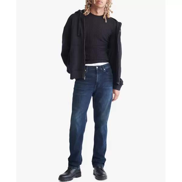 Calvin Klein Mens Straight Fit JeansStandard Straight Boston Blue Black