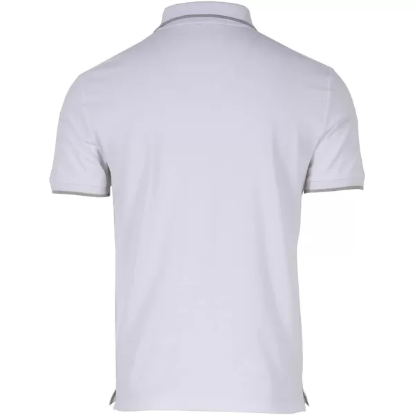 Calvin Klein Mens Stretch Pique Solid Tipped PoloBrilliant White