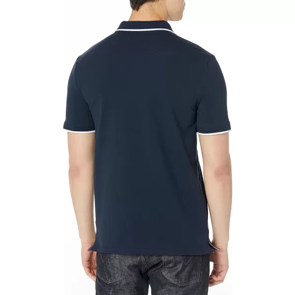 Calvin Klein Mens Stretch Pique Solid Tipped PoloDark Sapphire