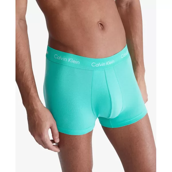 Calvin Klein Mens The Pride Edit 5Pack UnderwearTRUNK Cherry Tomato Persian Red Lemon Lime Aqua Green Blue Ambience