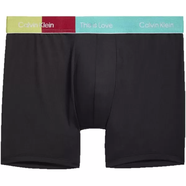 Calvin Klein Mens This is Love Pride Colorblock Micro UnderwearBoxer Brief Black W Aqua Green