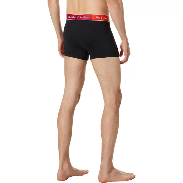 Calvin Klein Mens This is Love Pride Colorblock Micro UnderwearBoxer Brief Black W Persian Red