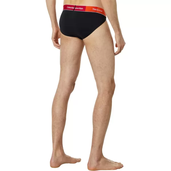 Calvin Klein Mens This is Love Pride Colorblock Micro UnderwearSport Brief Black W Persian Red