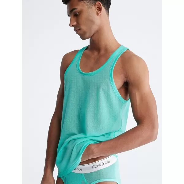 Calvin Klein Mens This is Love Pride Mesh Tank TopAqua Green