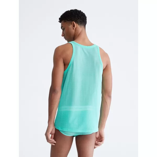 Calvin Klein Mens This is Love Pride Mesh Tank TopAqua Green