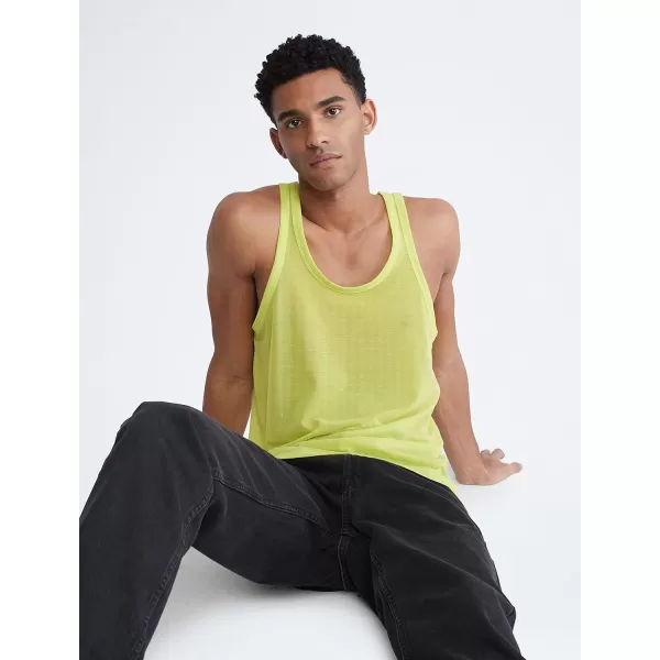 Calvin Klein Mens This is Love Pride Mesh Tank TopLemon Lime