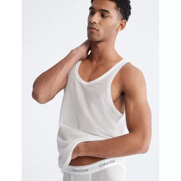 Calvin Klein Mens This is Love Pride Mesh Tank TopWhite