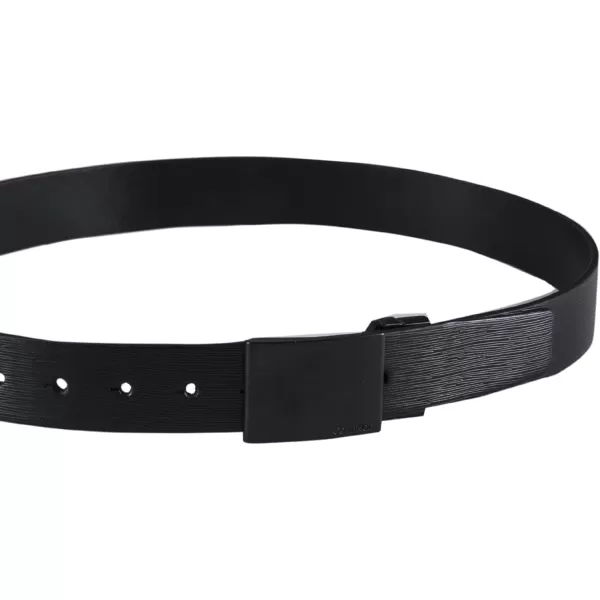 Calvin Klein Mens TwoInOne Reversible Modern Plaque Buckle Dress BeltBlackBlack