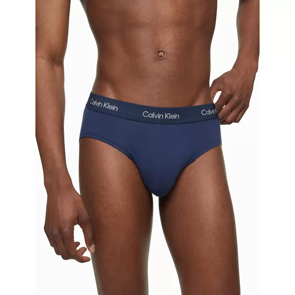 Calvin Klein Mens Ultra Soft Modern Modal Hip Brief1 Blue Shadow