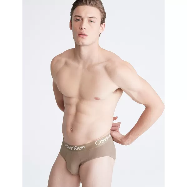 Calvin Klein Mens Ultra Soft Modern Modal Hip Brief3 Natural Gray Spring Onion Frosted Fern