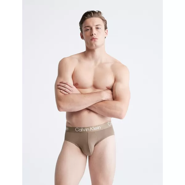 Calvin Klein Mens Ultra Soft Modern Modal Hip Brief3 Natural Gray Spring Onion Frosted Fern