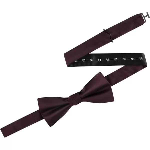 Calvin Klein Mens Unison Solid Pretied and Totie Bow TiesBurgundy PreTied