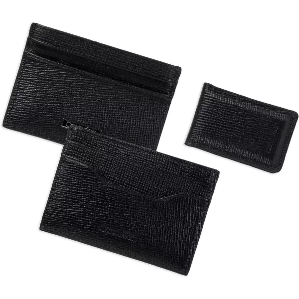 Calvin Klein Mens Wallet SetsMinimalist Bifold and Card CasesBlack Bessemer Card Case