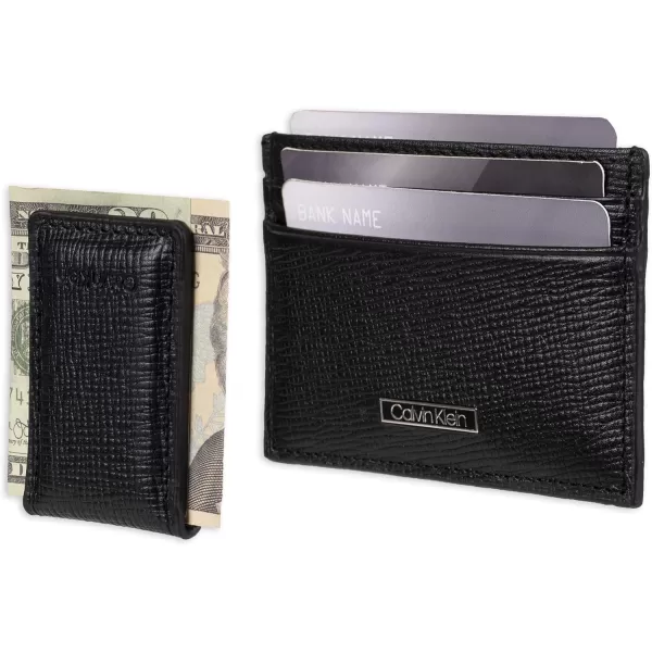 Calvin Klein Mens Wallet SetsMinimalist Bifold and Card CasesBlack Bessemer Card Case