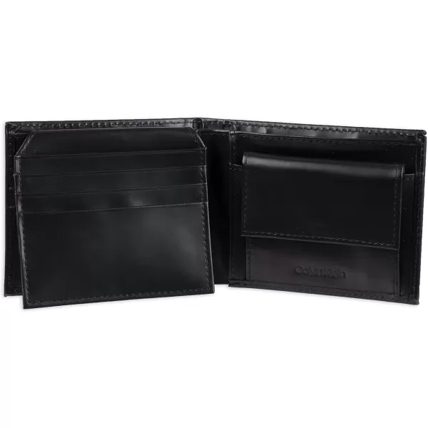 Calvin Klein Mens Wallet SetsMinimalist Bifold and Card CasesBlack Coin Pocket Bifold