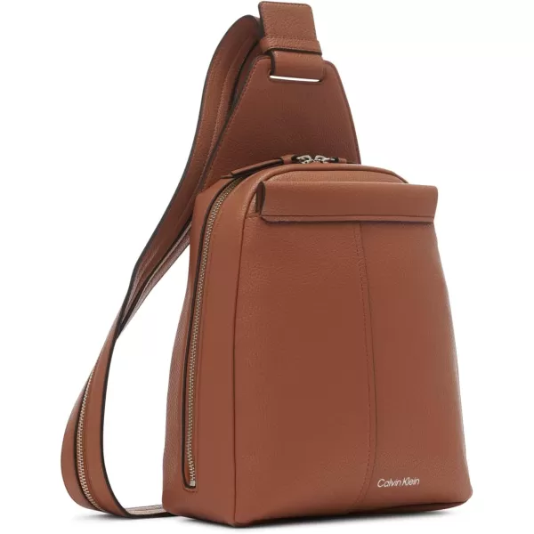 Calvin Klein Myra Convertible Sling Backpack BrownKhakiBlackOne Size Caramel