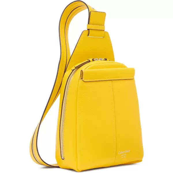 Calvin Klein Myra Convertible Sling Backpack BrownKhakiBlackOne Size Daffodil