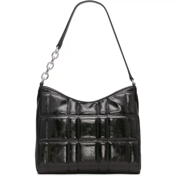 Calvin Klein Nova Chain Hobo Shoulder BagBlackSilver