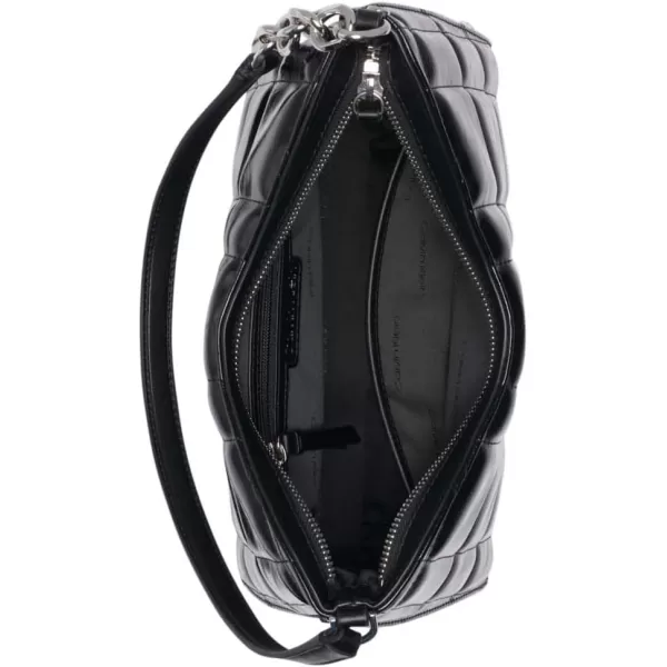 Calvin Klein Nova Chain Hobo Shoulder BagBlackSilver