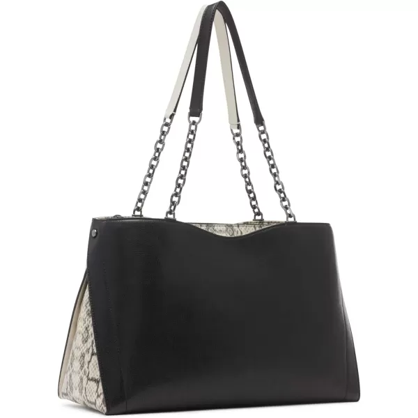 Calvin Klein Nova Triple Compartment Chain ToteBlackWhite