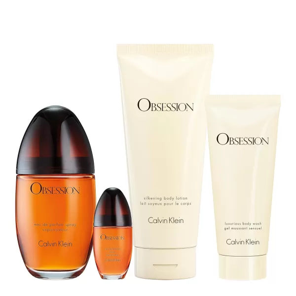 Calvin Klein Obsession for Women Eau De Parfum  Notes of bold amber mandarin and bergamoteau de parfum 4 Piece Holiday Set