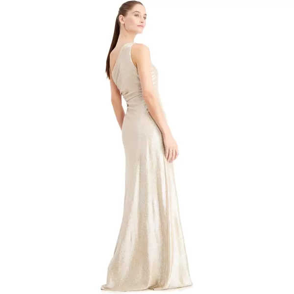 Calvin Klein OneShoulder Gown with Side Ruching and Beaded Detail  Womens Formal Dresses for Special OccasionsBuffSilver 2