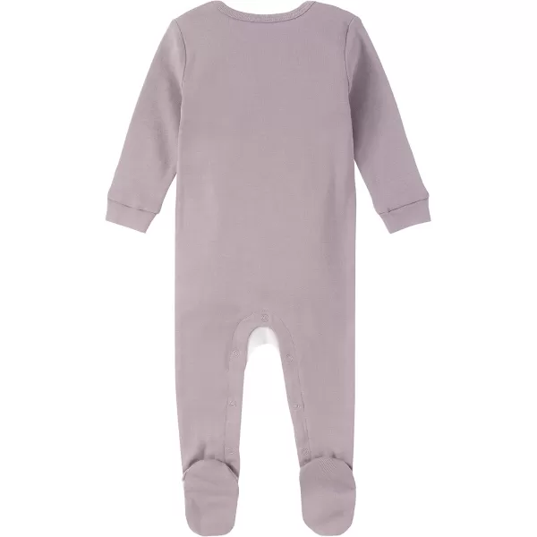 Calvin Klein Organic Baby Essentials Footed CoverallEgretPurple Dove