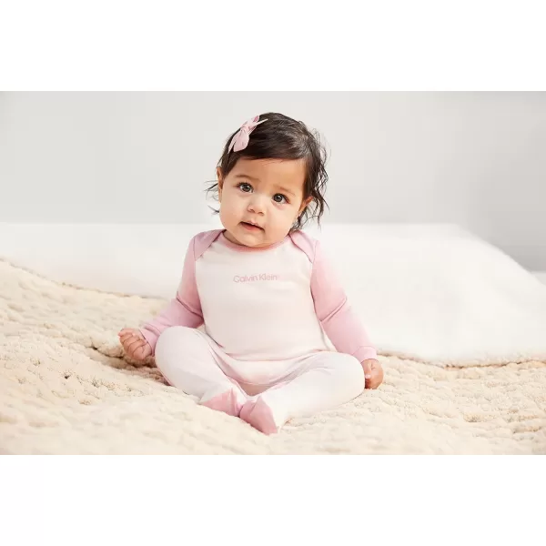 Calvin Klein Organic Baby Essentials Footed CoverallRosewaterCountry Rose