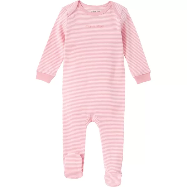 Calvin Klein Organic Baby Essentials Footed CoverallRosewaterCountry Rose Stripe