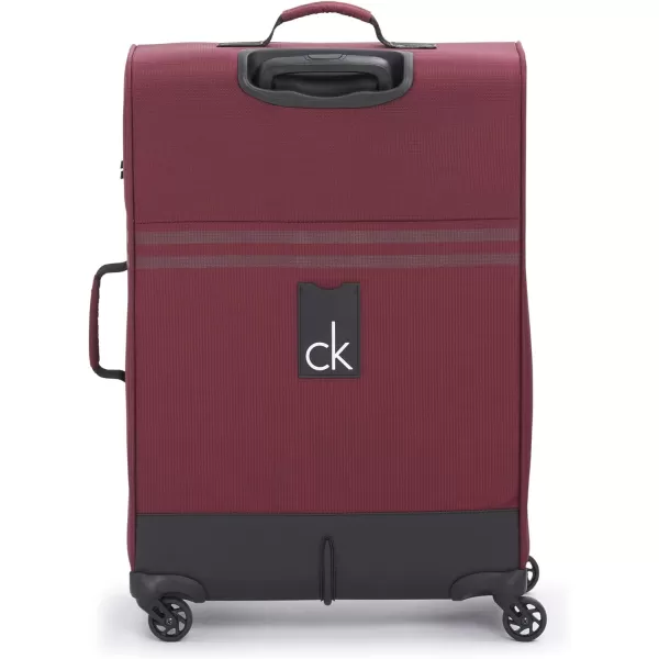 Calvin Klein Parker Softside Expandable Spinner Luggage with TSA Lock Red 25 InchCalvin Klein Parker Softside Expandable Spinner Luggage with TSA Lock Red 25 Inch