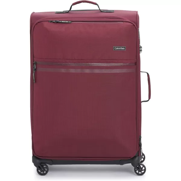 Calvin Klein Parker Softside Expandable Spinner Luggage with TSA Lock Red 25 InchCalvin Klein Parker Softside Expandable Spinner Luggage with TSA Lock Red 25 Inch