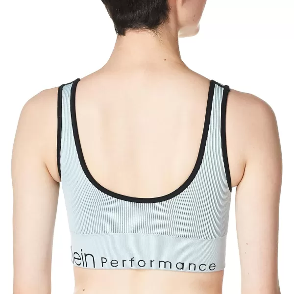 Calvin Klein Performance Womens Medium Impact Sports Bra with Removable CupsBleached Aqua